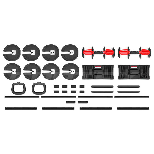 Cortex Revolock V2 48kg Adjustable Dumbbell + Barbell + Kettlebell All-in-One Set (24kg Pair)