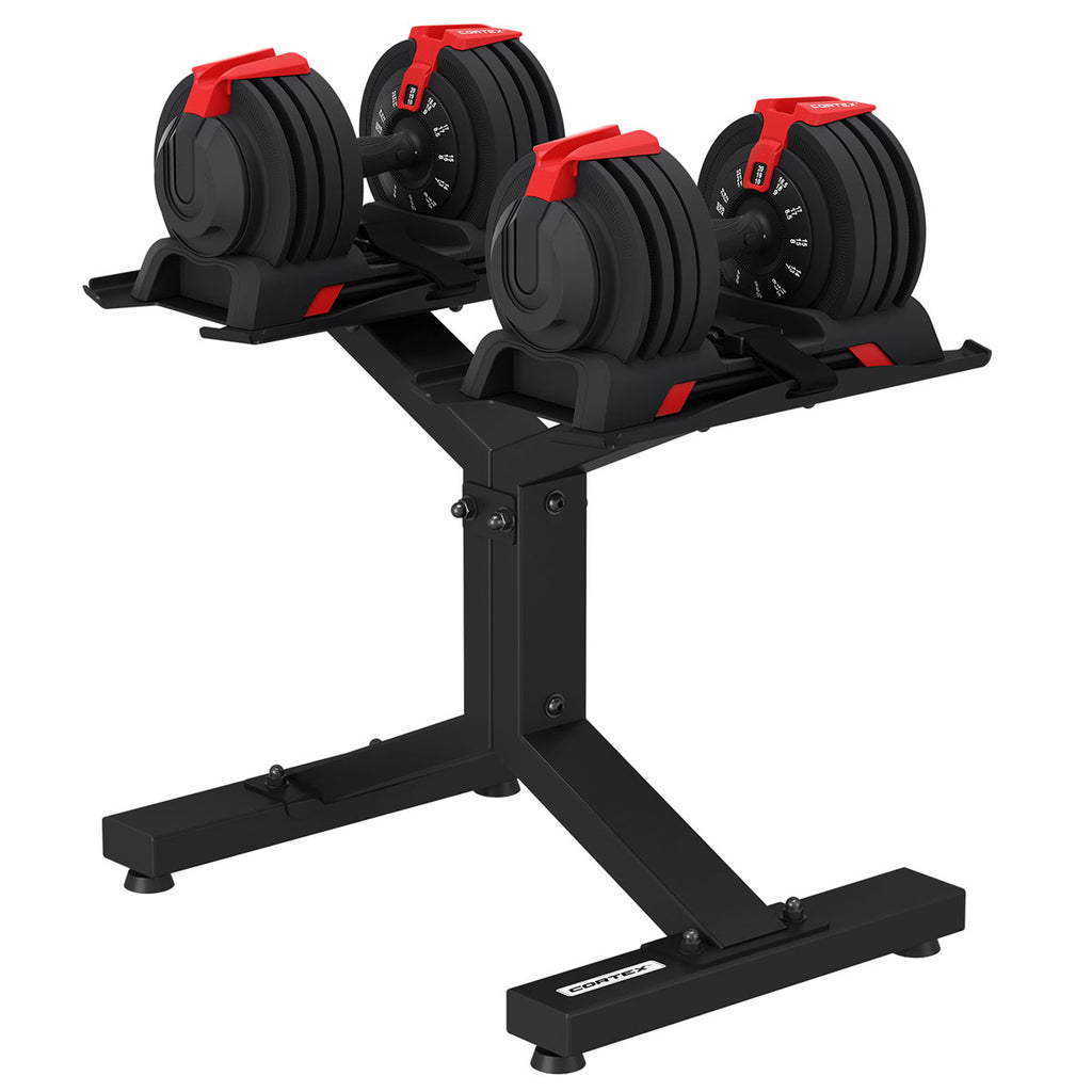 Cortex Revolock V2 48kg Adjustable Dumbbell Set with Stand