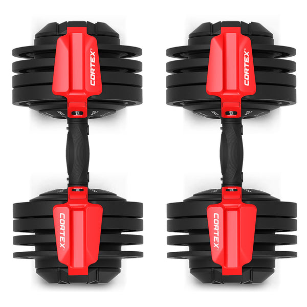Cortex Revolock V2 48kg Adjustable Dumbbell + Barbell + Kettlebell All-in-One Set (24kg Pair) with Stand