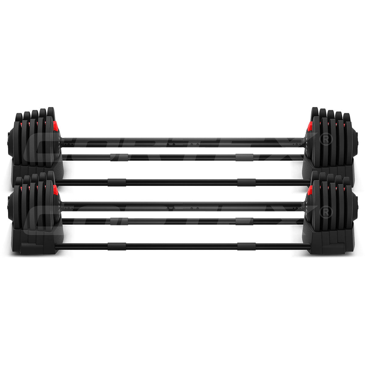 Cortex Revolock V2 80kg Adjustable Dumbbell & Barbell All-in-One Set (40kg Pair)
