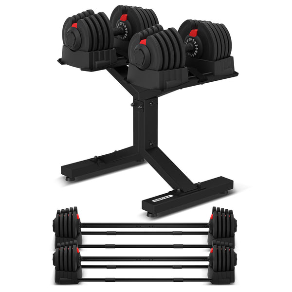Cortex Revolock V2 80kg Adjustable Dumbbell & Barbell Set (40kg Pair) with Stand