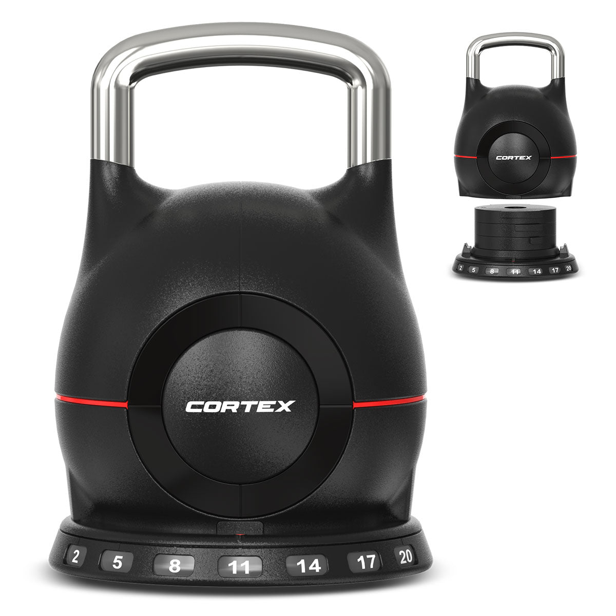 CORTEX 7-in-1 RevoLock Quick Adjust 20kg Kettlebell