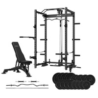 Cortex PR-4 Folding Power Rack with 90kg Endurashell Weight, Bar & Bench Set