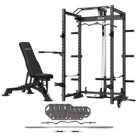 Cortex PR-4 Foldable Squat & Power Rack + BN-9 Bench + 90kg Standard Tri-Grip Weight