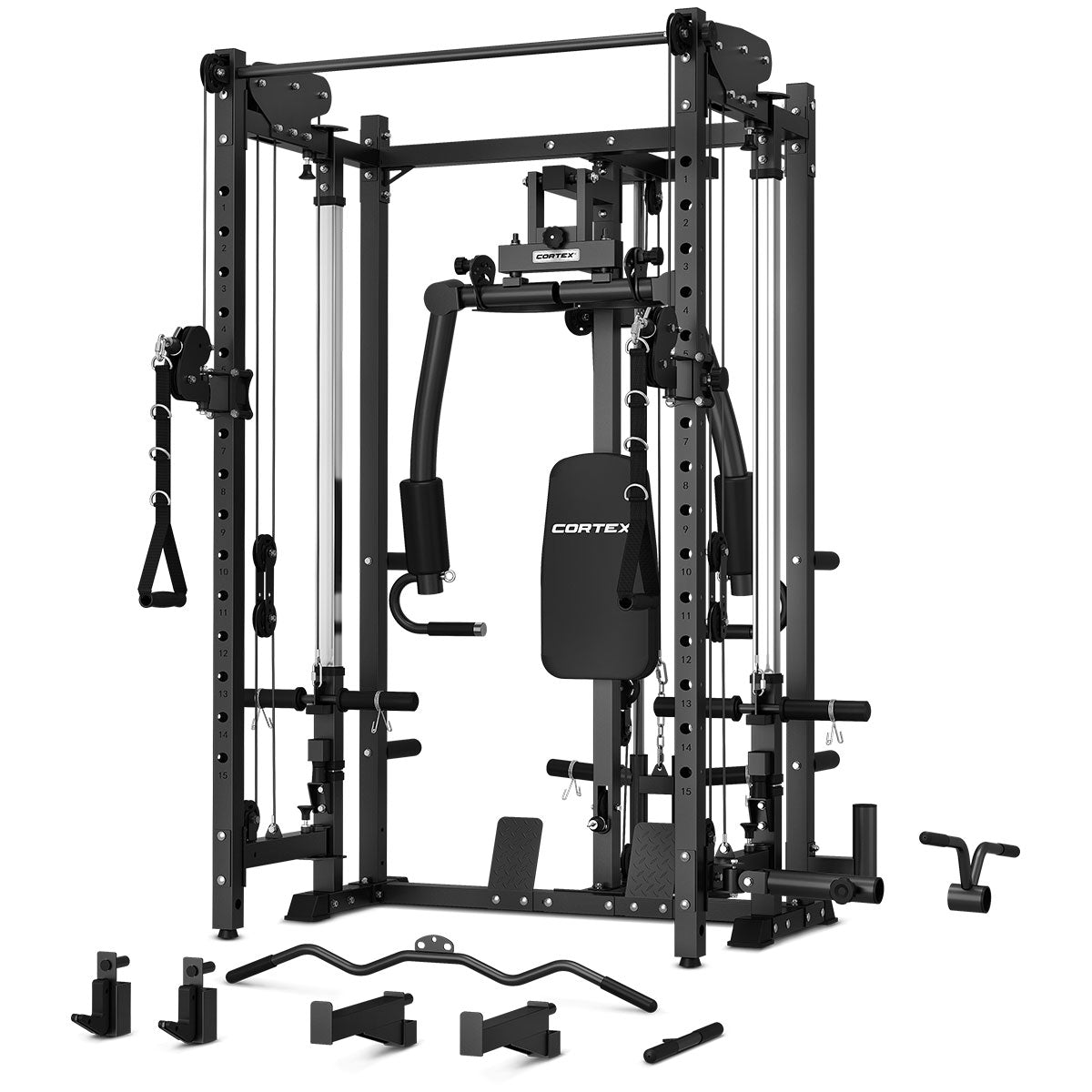 Cortex PR-5 Folding Power Rack with 100kg Olympic Tri-Grip Weight, Bar and Bench Set