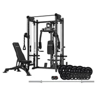 Cortex PR-5 Folding Power Rack with 130kg Olympic Bumper Weight, Bar & Bench Set