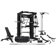 CORTEX SM-26 6-in-1 Power Rack with Dual Stack Smith & Cable Machine + Jammer Arms + 2x 30kg Weights Add On + BN-9 Bench + Ultimate Olympic Bumper Weight Plate & Barbell Package