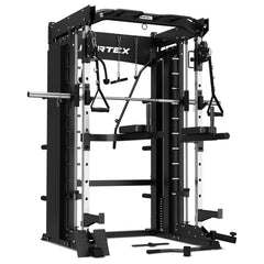 CORTEX SM-26 6-in-1 Power Rack with Dual Stack Smith & Cable Machine + Jammer Arms + 2x 30kg Weights Add On + BN-9 Bench + Ultimate Olympic Bumper Weight Plate & Barbell Package