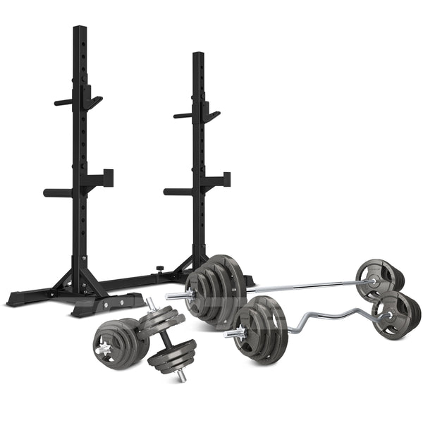 SR-10 Squat Rack Package + 90kg Standard Tri-Grip Weight Plates Package