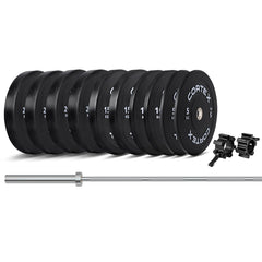 CORTEX 160kg Black Series V3 Bumper Plate Set with SPARTAN205 Barbell
