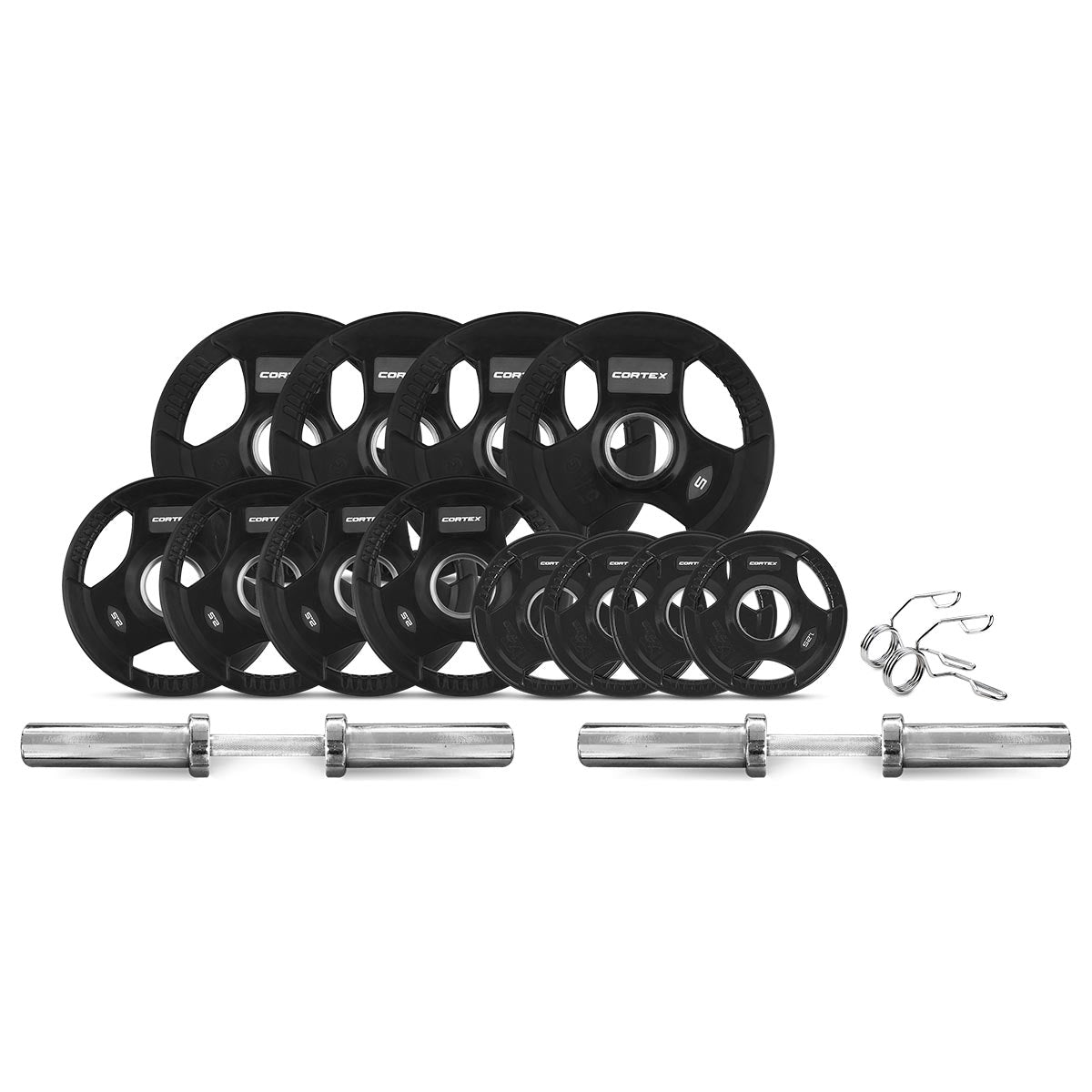 CORTEX 45kg Tri-Grip V2 50mm Olympic Dumbbell Set