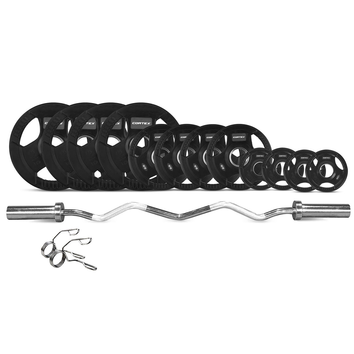 CORTEX 40kg Tri-Grip V2 50mm Olympic Curl Bar Set