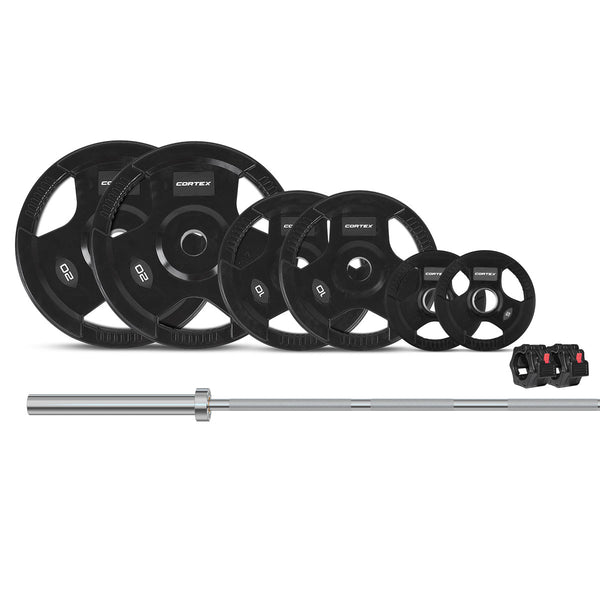 CORTEX 90kg Tri-Grip V2 50mm Olympic Barbell Set