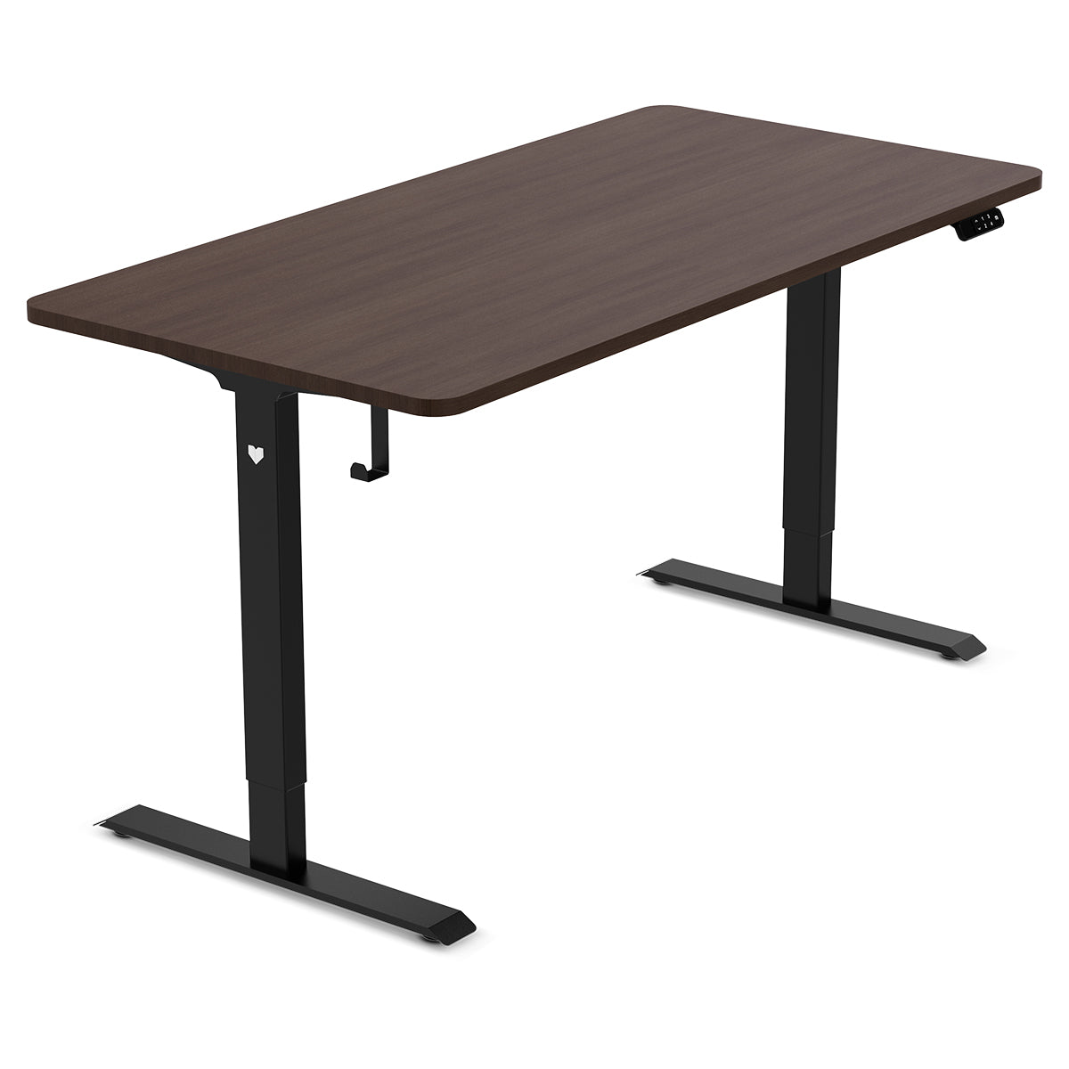 ErgoDesk Dual Motor Electric Standing Desk 160cm (Walnut/Black)
