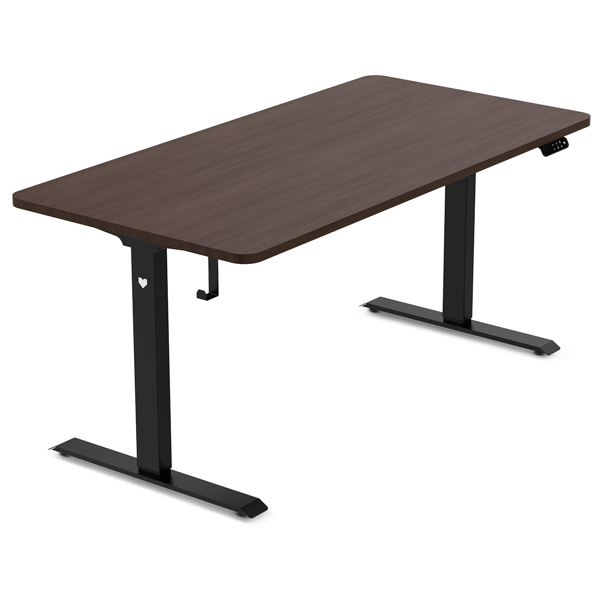 ErgoDesk Dual Motor Electric Standing Desk 160cm (Walnut/Black)