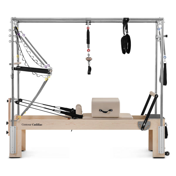 Contour Cadillac Pilates Reformer with Full Trapeze Table (Beige)