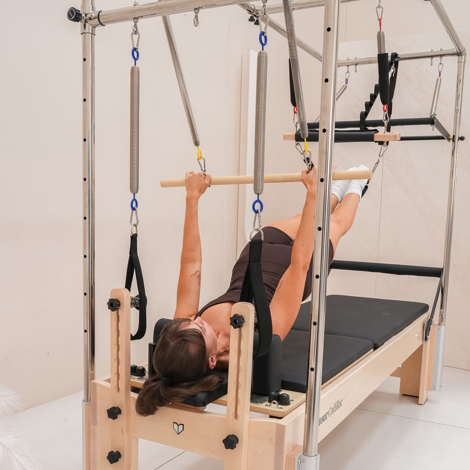 Contour Cadillac Pilates Reformer with Full Trapeze Table (Black)