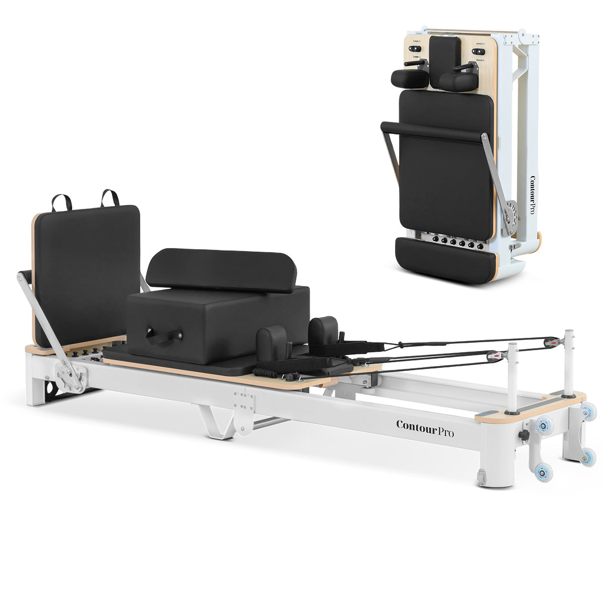 Contour Pro Folding Aluminium Pilates Reformer Machine (Black))