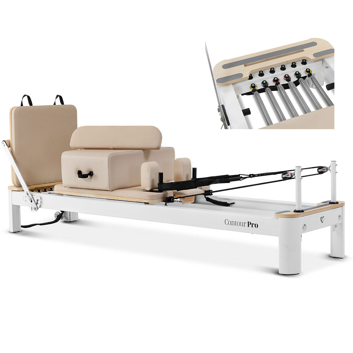 Contour Pro Aluminium Pilates Reformer Machine (Beige)