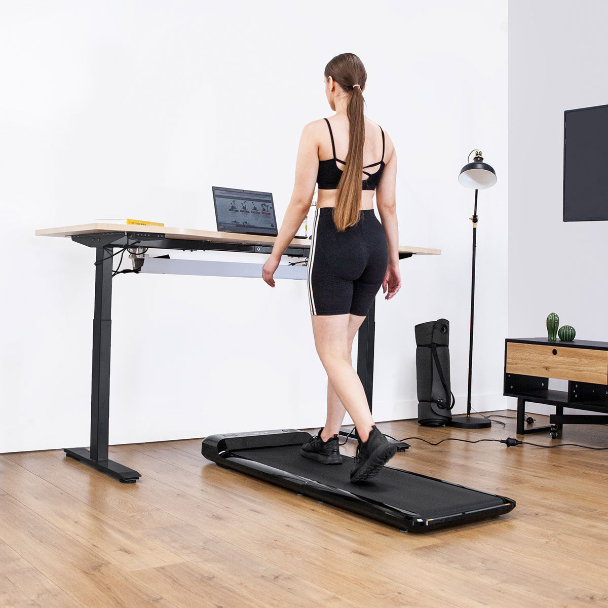WalkingPad™ M2 Treadmill with ErgoDesk Automatic Standing Desk 1500mm (White)