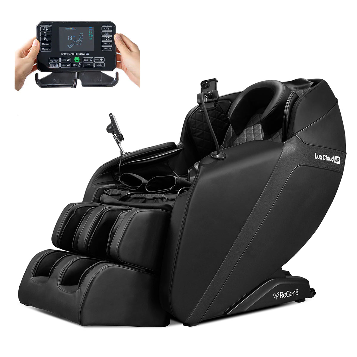 Regen8 LuxCloud Air - Zero Gravity Heated Massage Chair (Black)