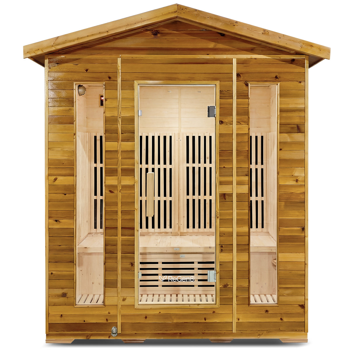 ReGen8 Quadro Outdoor - 4 Person Infrared Sauna (Natural)