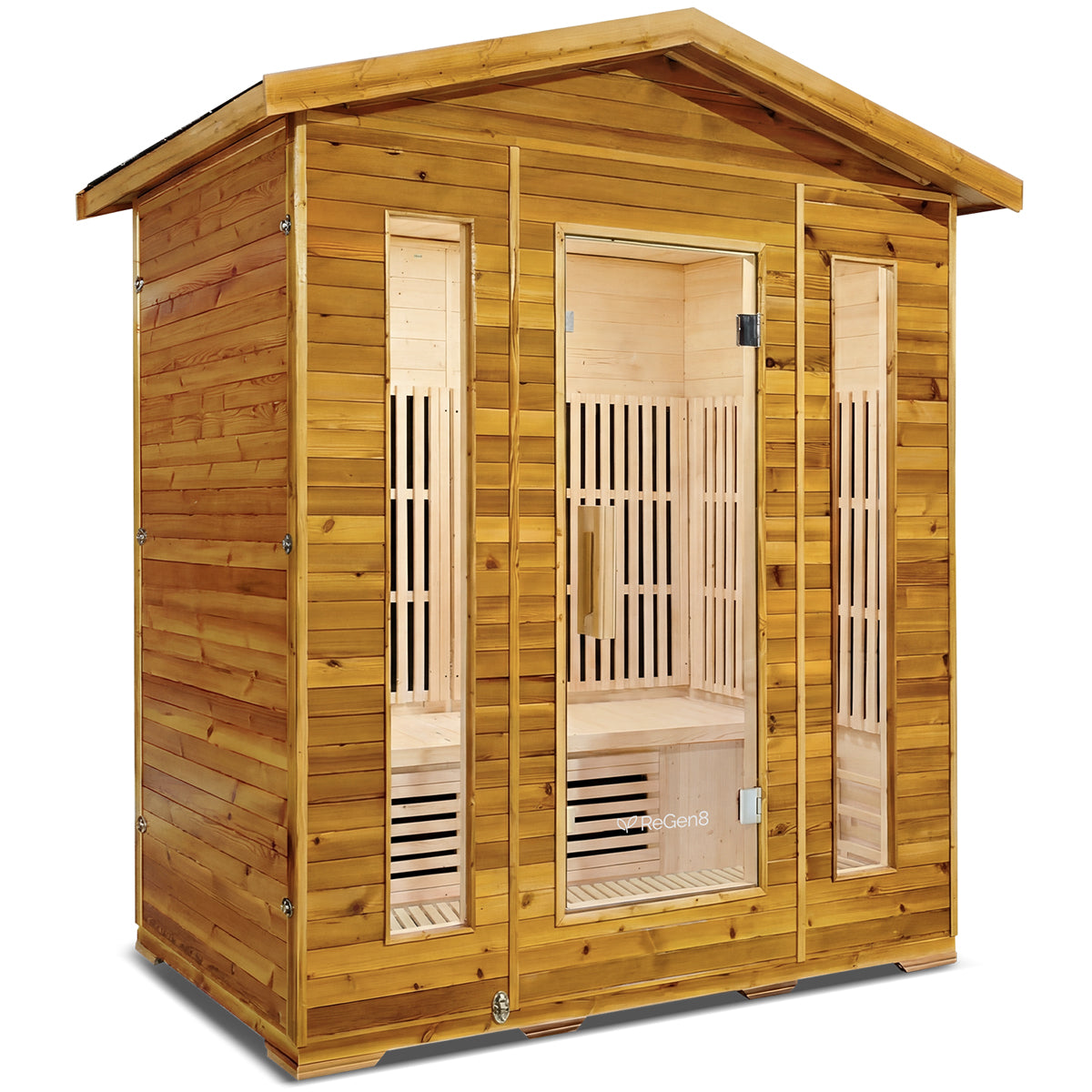 ReGen8 Quadro Outdoor - 4 Person Infrared Sauna (Natural)