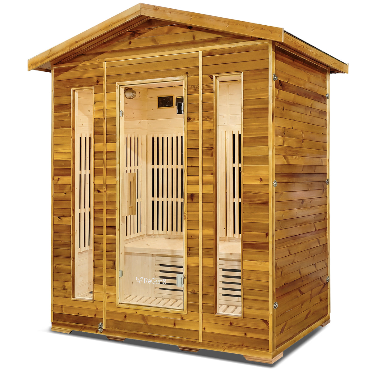 ReGen8 Quadro Outdoor - 4 Person Infrared Sauna (Natural)