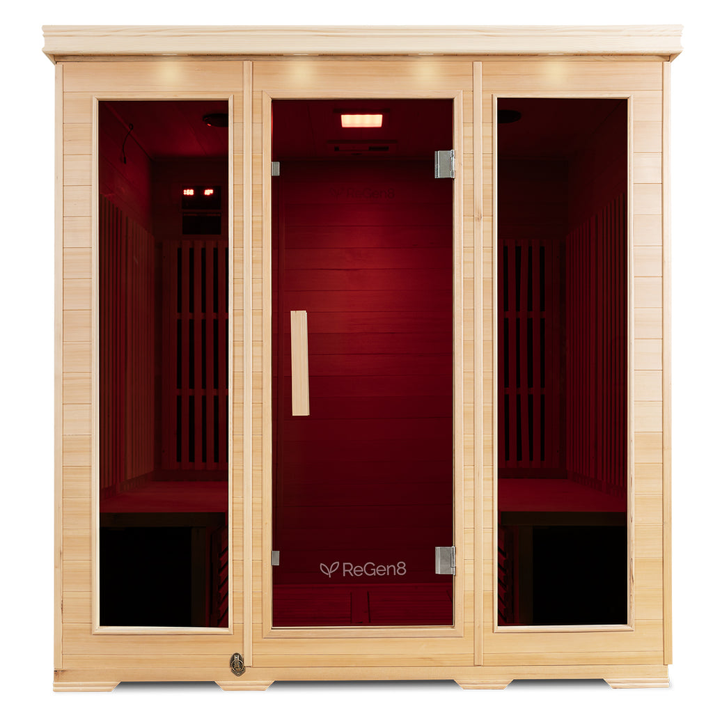 ReGen8 Quadro Indoor - 4 Person Infrared Sauna (Natural