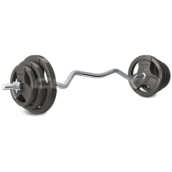 CORTEX 90kg Tri-Grip 25mm Standard Barbell Weight Set with Weight Tree