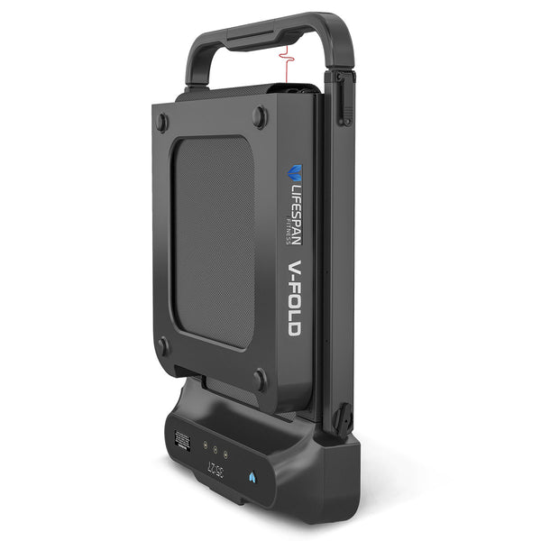 V-Fold Treadmill with ErgoDesk Automatic Standing Desk 1800mm (White)