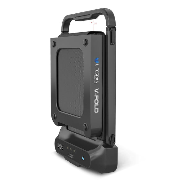 V-Fold Treadmill with ErgoDesk Automatic White Standing Desk 1500mm + Cable Management Tray