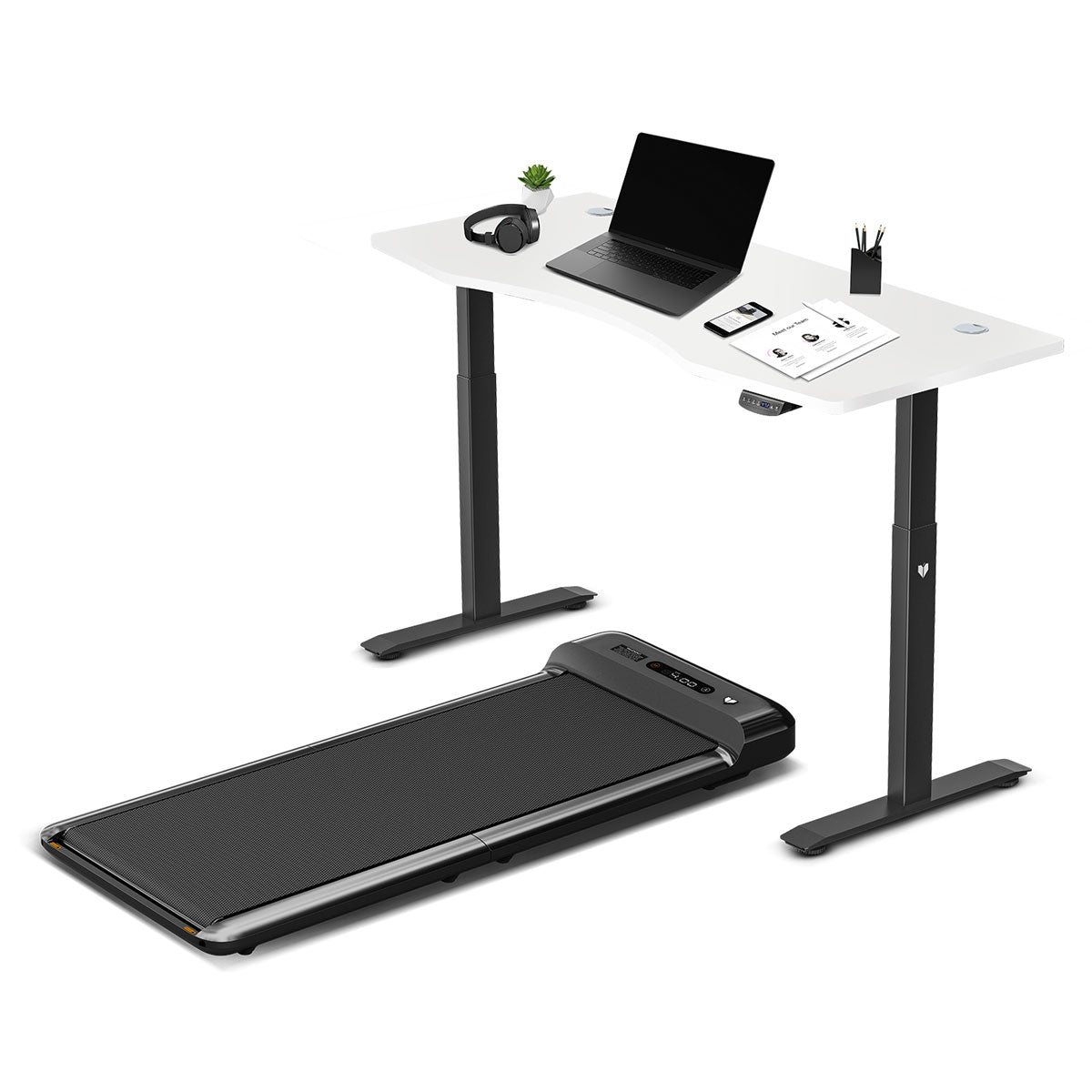 WalkingPad™ M2 Treadmill with ErgoDesk Automatic Standing Desk 1500mm (White)