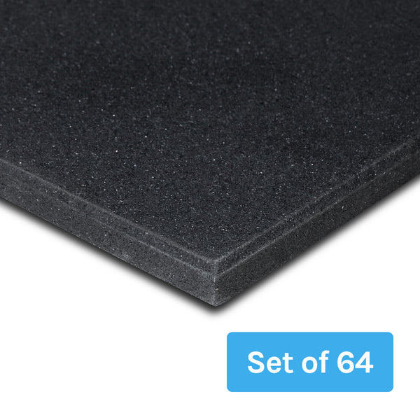 CORTEX 15mm Commercial Bevelled Edge Rubber Gym Tile Mat (1m x 1m) Pack of 64
