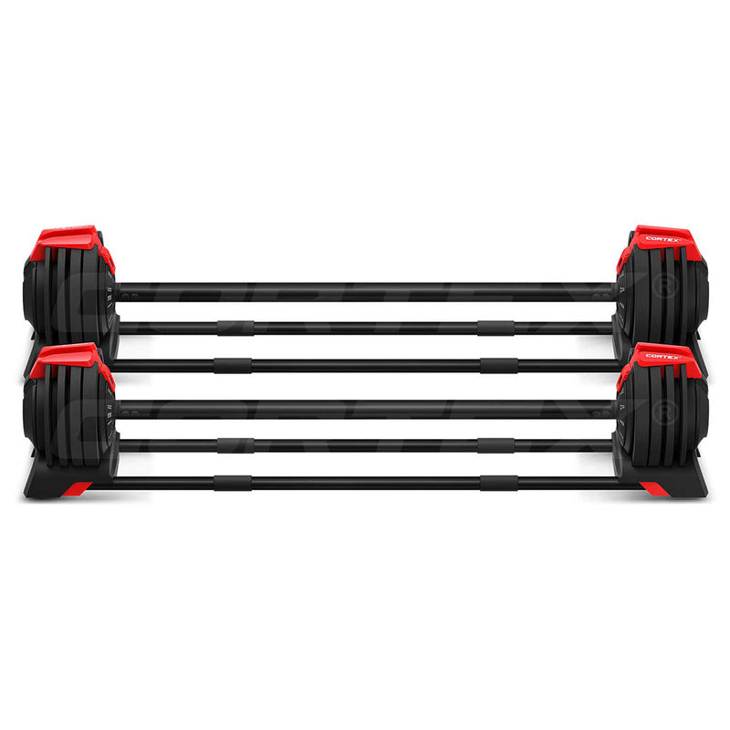 Cortex Revolock V2 48kg Adjustable Dumbbell + Barbell + Kettlebell All-in-One Set (24kg Pair)