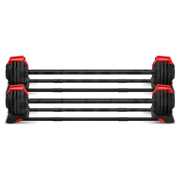 Cortex Revolock V2 48kg Adjustable Dumbbell + Barbell + Kettlebell All-in-One Set (24kg Pair)