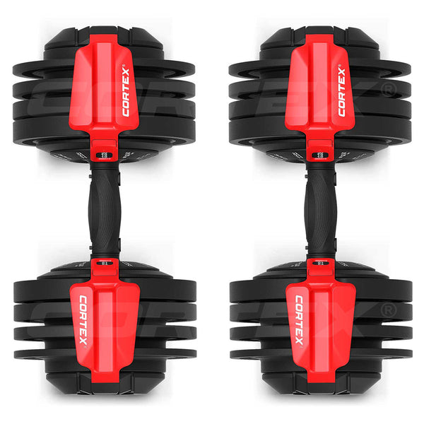 Cortex Revolock V2 48kg Adjustable Dumbbell + Barbell + Kettlebell All-in-One Set (24kg Pair)