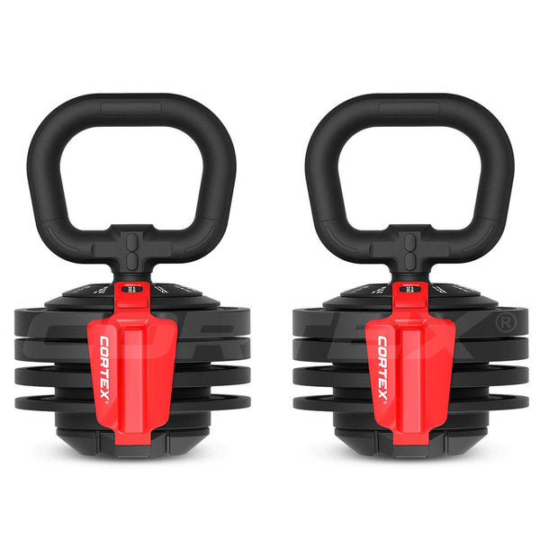 Cortex Revolock V2 48kg Adjustable Dumbbell + Barbell + Kettlebell All-in-One Set (24kg Pair)