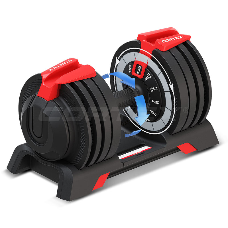 CORTEX Revolock V2 24kg Adjustable Dumbbell + Barbell + Kettlebell All-in-One Set (24kg Single)