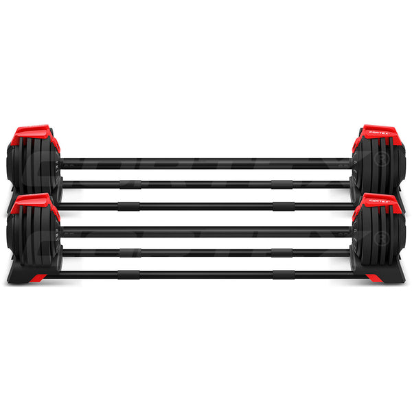 Cortex Revolock V2 48kg Adjustable Dumbbell + Barbell + Kettlebell All-in-One Set with Stand (24kg Pair)