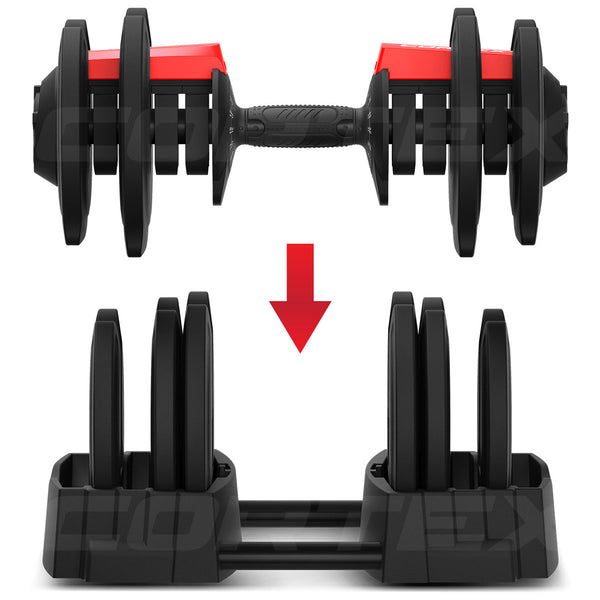 Cortex Revolock V2 40kg Adjustable Dumbbell & Barbell All-in-One Set (40kg Single)