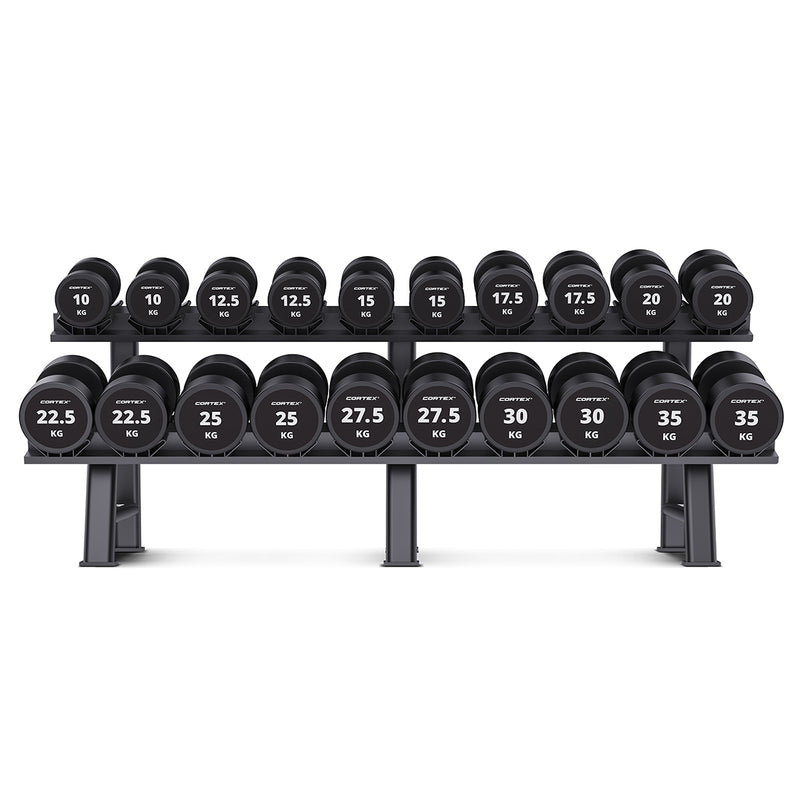 Cortex 430kg Pro Dumbbell Set with Stand 10-35kg (10 Pairs)