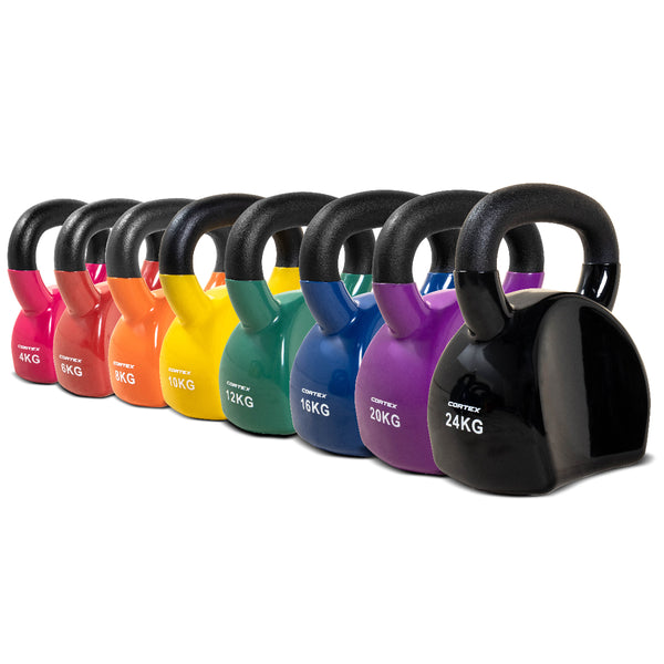 Cortex BodyCurve Vinyl Coated Kettlebell Set 4kg to 24kg
