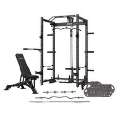 CORTEX PR-4 Foldable Squat & Power Rack + 90kg Standard Tri-Grip Weight and Barbell Package