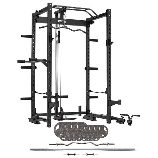 CORTEX PR-4 Foldable Squat & Power Rack + 90kg Standard Tri-Grip Weight and Barbell Package