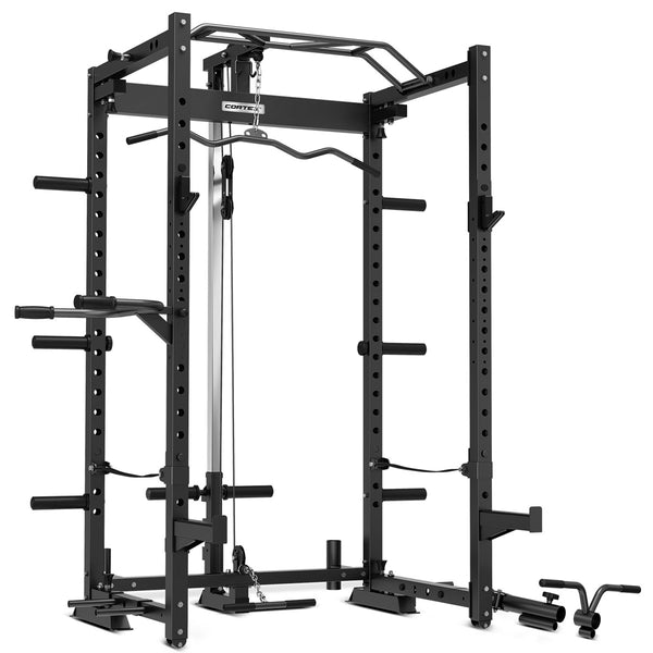 CORTEX PR-4 Foldable Squat & Power Rack + BN-9 Bench + 130kg Olympic Bumper Weight and Barbell Package