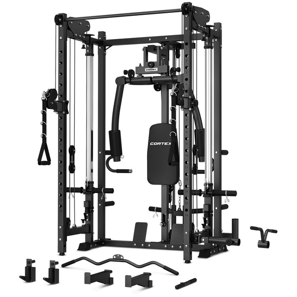 Cortex PR-5 Folding Power Rack with 100kg Olympic Tri-Grip Weight, Bar and Bench Set