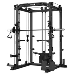 CORTEX SM-20 6-in-1 Power Rack with Smith & Cable Machine + Leg Press Attachment + BN-9 Bench + 130kg Olympic Bumper Weight Plate & Barbell Package