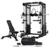 CORTEX SM-25 6-IN-1 POWER RACK WITH SMITH & CABLE MACHINE + BN-9 BENCH + 130KG OLYMPIC BUMPER WEIGHT PLATE & BARBELL PACKAGE