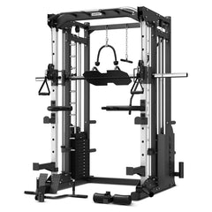 CORTEX SM-25 6-IN-1 POWER RACK WITH SMITH & CABLE MACHINE + BN-9 BENCH + 130KG OLYMPIC BUMPER WEIGHT PLATE & BARBELL PACKAGE
